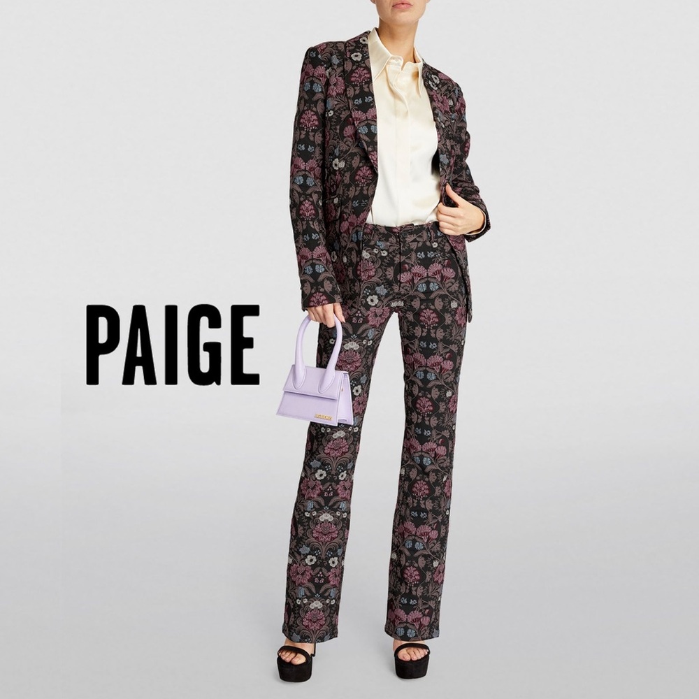 PAIGE Naomi Floral Jacquard Flare Dress Pant 2 NWOT